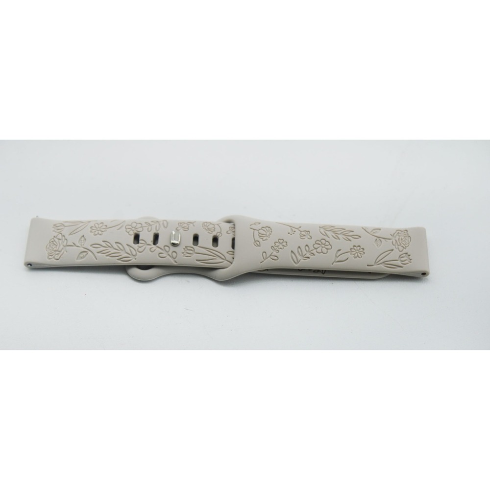 Strisinho 18mm Floral Engraved Silicone Watch Band Garmin Venu 2S Rose Starlight